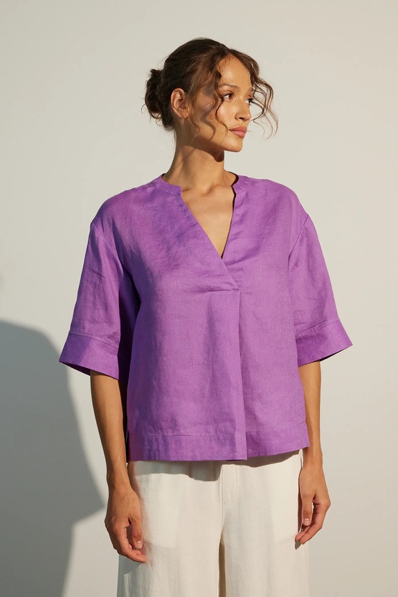 Medicine maglietta di lino RS25-BKD901 violetto RS25