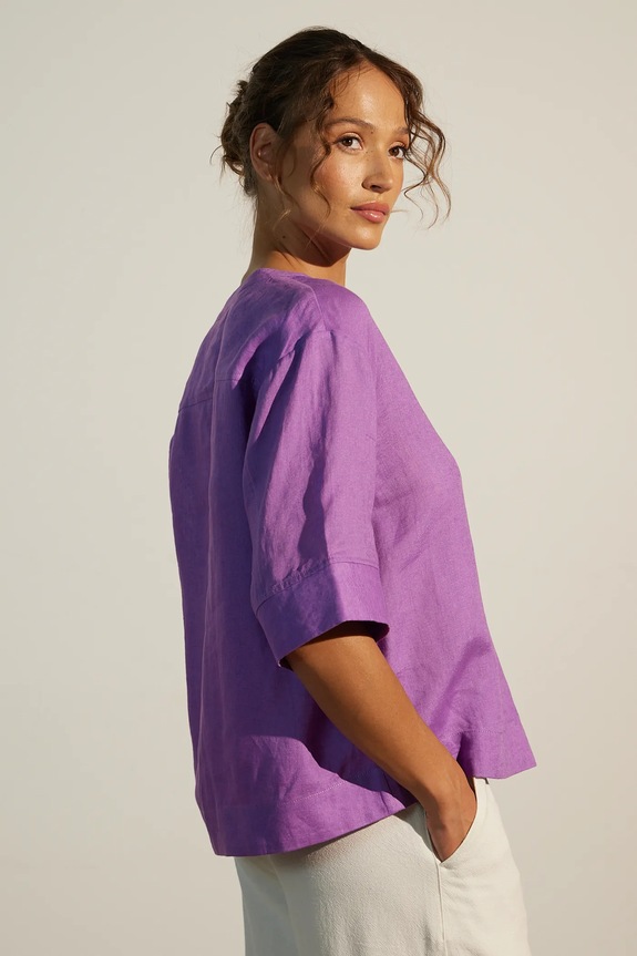 Abbigliamento Medicine maglietta di lino RS25-BKD901 violetto