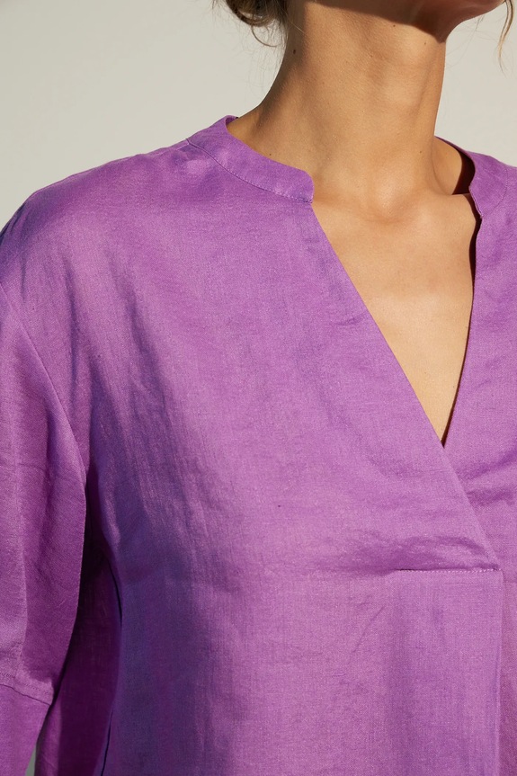 Medicine maglietta di lino violetto RS25-BKD901