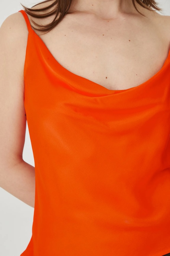 Bluzka damska z wiskozy kolor pomarańczowy RS25-BKD908 pomarańczowy