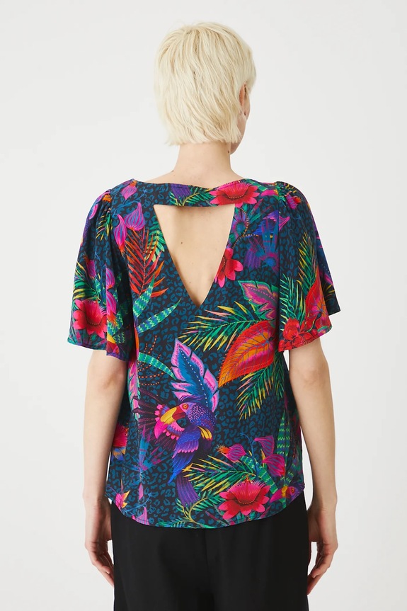 Odzież Bluzka damska z wiskozy wzorzysta kolor multicolor RS25-BKDA01 multicolor