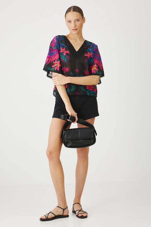 Pamučna majica Medicine regular crna RS25-BKDA02