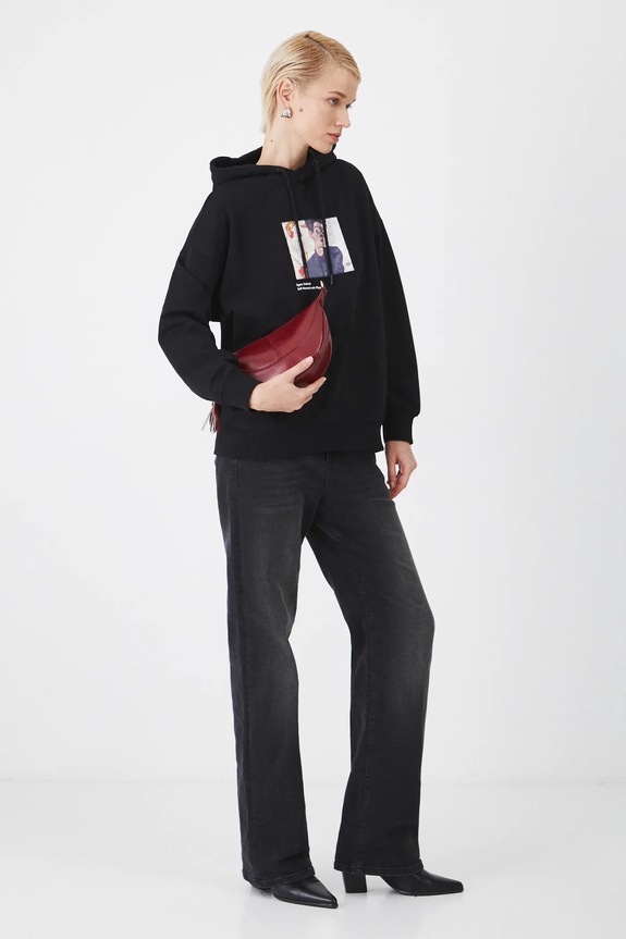 Odzież Bluza bawełniana damska z kolekcji Eviva L'arte kolor czarny RS25.BLD252 czarny
