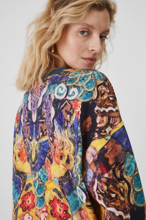 Bluza bawełniana damska z kolekcji Eviva L'arte kolor multicolor RS25.BLD255 multicolor