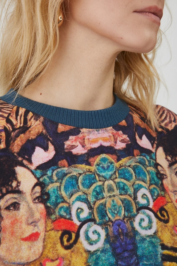 Bluza bawełniana damska z kolekcji Eviva L'arte kolor multicolor RS25.BLD255