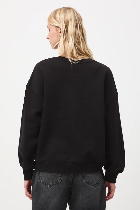 Odzież Bluza damska z ozdobną aplikacją RS25-BLD400 czarny