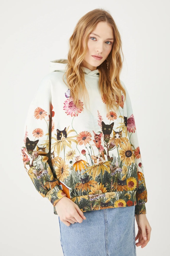 Bluza bawełniana damska by Nieszka Skłodowska, Grafika Polska kolor multicolor RS25.BLD450 multicolor RS25