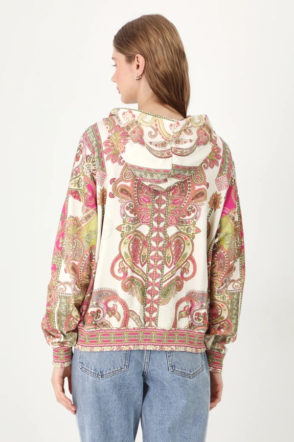 Odzież Bluza damska z kapturem wzorzysta kolor multicolor RS25-BLD500 multicolor