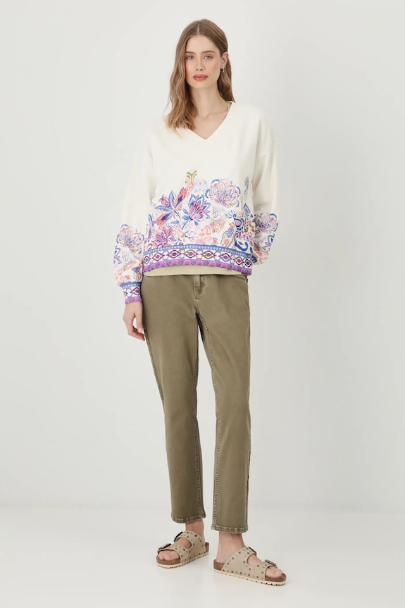 Bluza damska z nadrukiem kolor beżowy RS25.BLD501 beżowy RS25