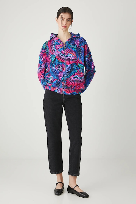 Bluza damska z kapturem wzorzysta wzorzyste multicolor RS25-BLDA01