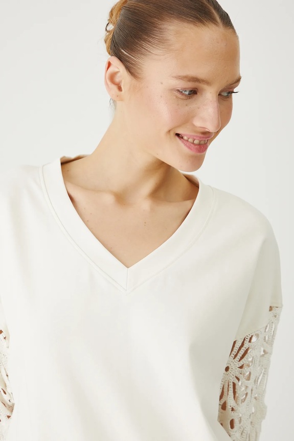 Bluza damska interlock kolor beżowy beżowy RS25-BLDB01