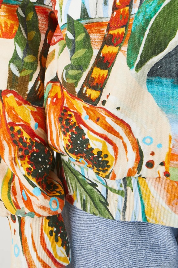 Bavlnená mikina s kapucňou so vzorom RS25-BLDB03 viacfarebná