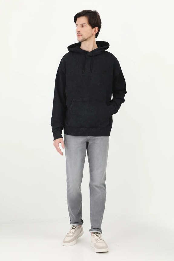Bluza bawełniana męska z nadrukiem i aplikacją kolor czarny RS25.BLM401 czarny RS25