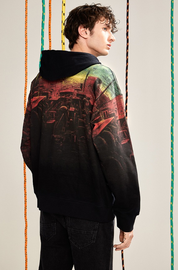 Bluza męska by Sebastian Moń, Grafika Polska kolor czarny wzorzyste czarny RS25-BLM450