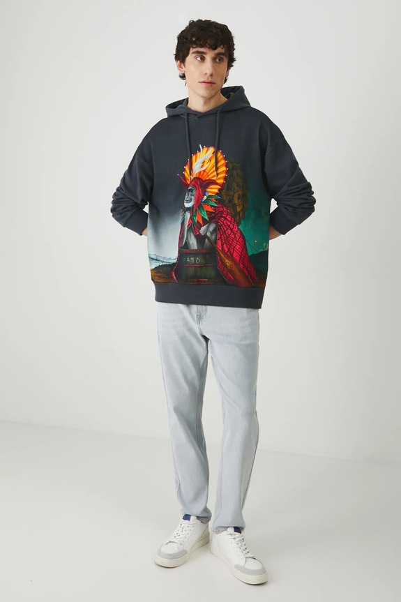 Odzież Bluza bawełniana męska z kolekcji El Gato Chimney x Medicine kolor szary RS25-BLM800 szary