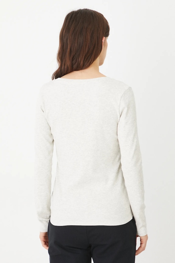 Odzież Longsleeve damski prążkowany z modalem kolor beżowy RS25.BUD010 beżowy
