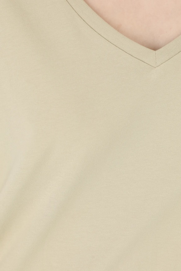 Longsleeve bawełniany damski z elastanem gładki kolor zielony RS25-BUD050 zielony