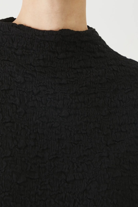 Longsleeve damski z fakturą kolor czarny RS25-BUD304 czarny