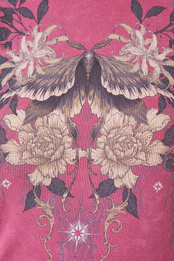 Longsleeve bawełniany damski z elastanem prążkowany kolor różowy RS25-BUD400 różowy