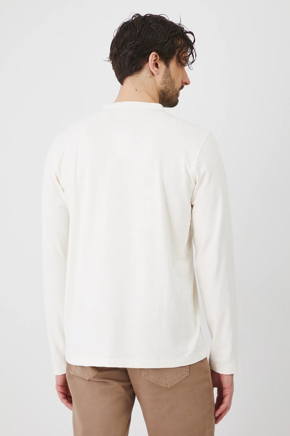 Odzież Longsleeve bawełniany męski gładki kolor beżowy RS25-BUM050 beżowy