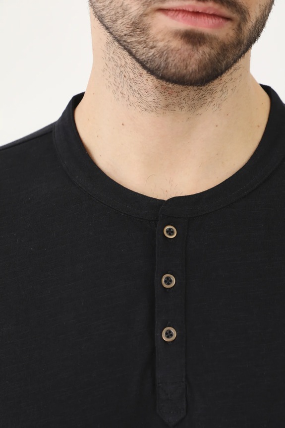 Longsleeve bawełniany męski gładki kolor czarny RS25-BUM050 czarny