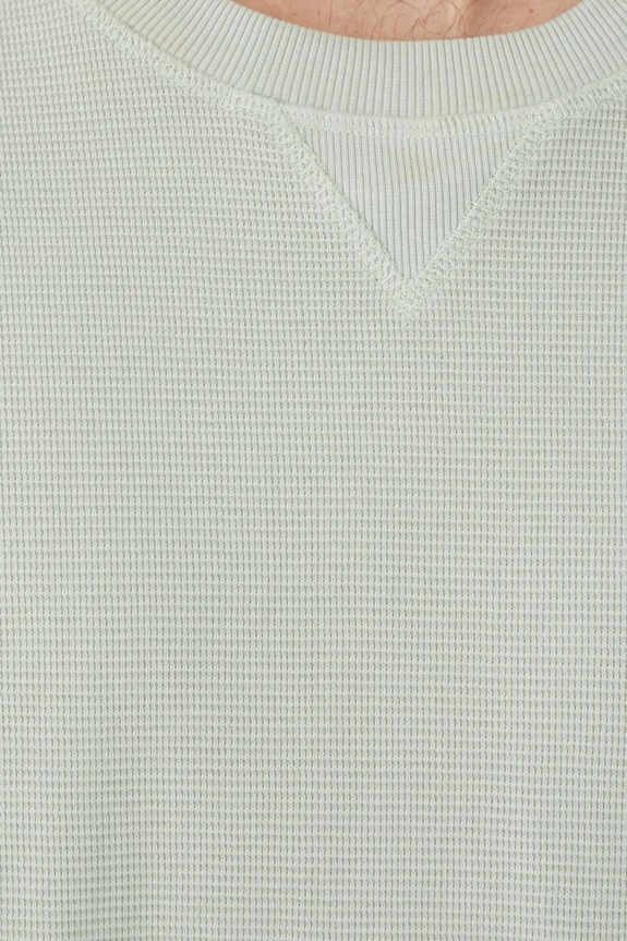Longsleeve bawełniany męski z fakturą kolor zielony RS25-BUM051