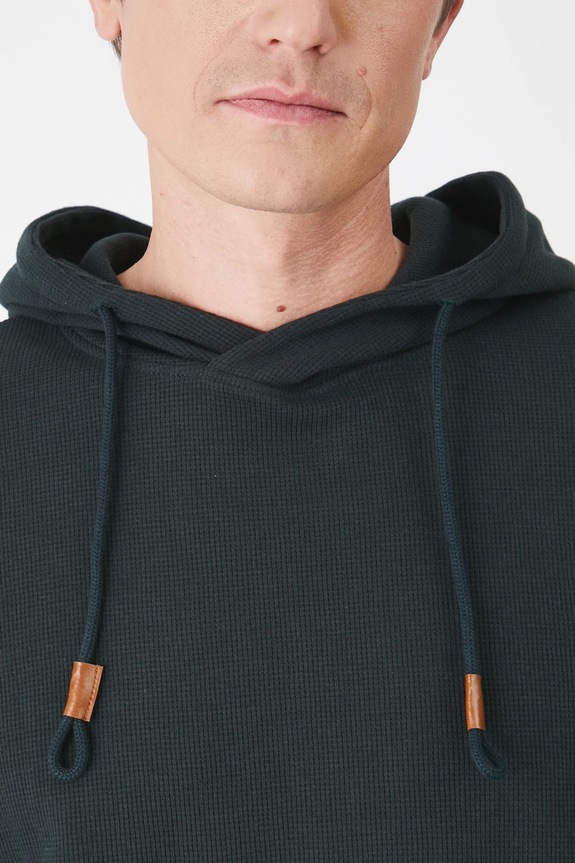 Bluza męska z kapturem z fakturą kolor zielony RS25.BUM101 zielony