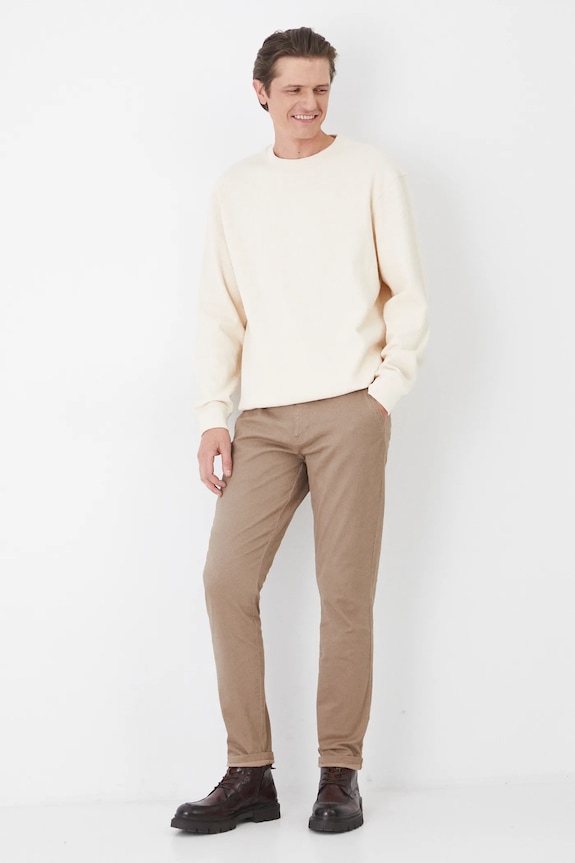 Longsleeve bawełniany męski z fakturą kolor beżowy RS25.BUM102 beżowy RS25