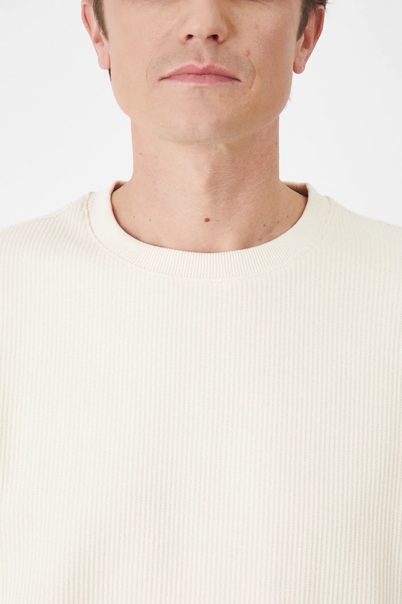 Longsleeve bawełniany męski z fakturą kolor beżowy RS25.BUM102 beżowy
