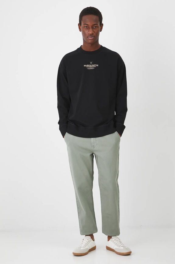 Longsleeve bawełniany męski z nadrukiem kolor czarny RS25.BUM400 czarny RS25