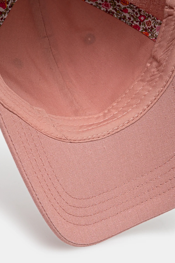 Czapka z daszkiem z lnem damska gładka kolor różowy RS25-CAD502 różowy