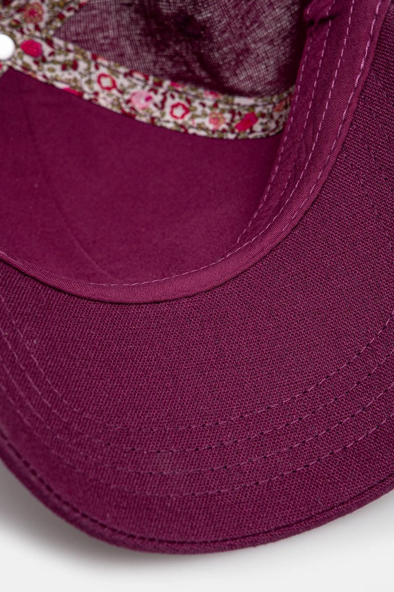 Czapka z daszkiem z lnem damska gładka kolor różowy RS25-CAD502 różowy