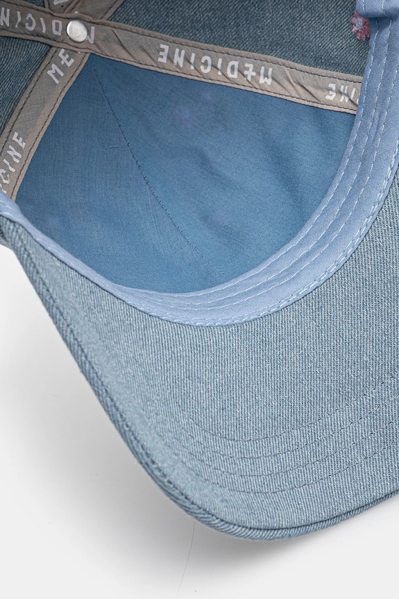 Džínová baseballová čepice s ozdobnou nášivkou modrá barva RS25-CAD503 modrá