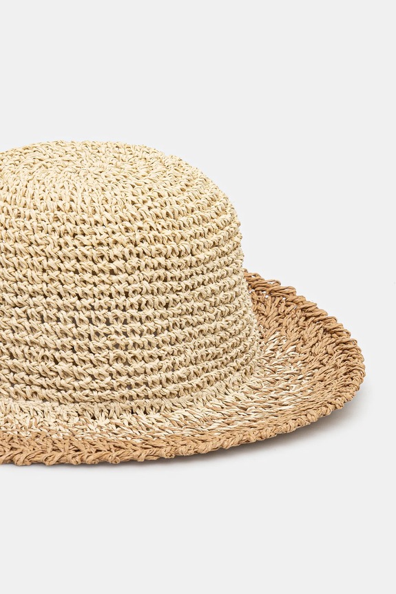 Kapelusz damski handmade pleciony kolor beżowy beżowy RS25.CAD701