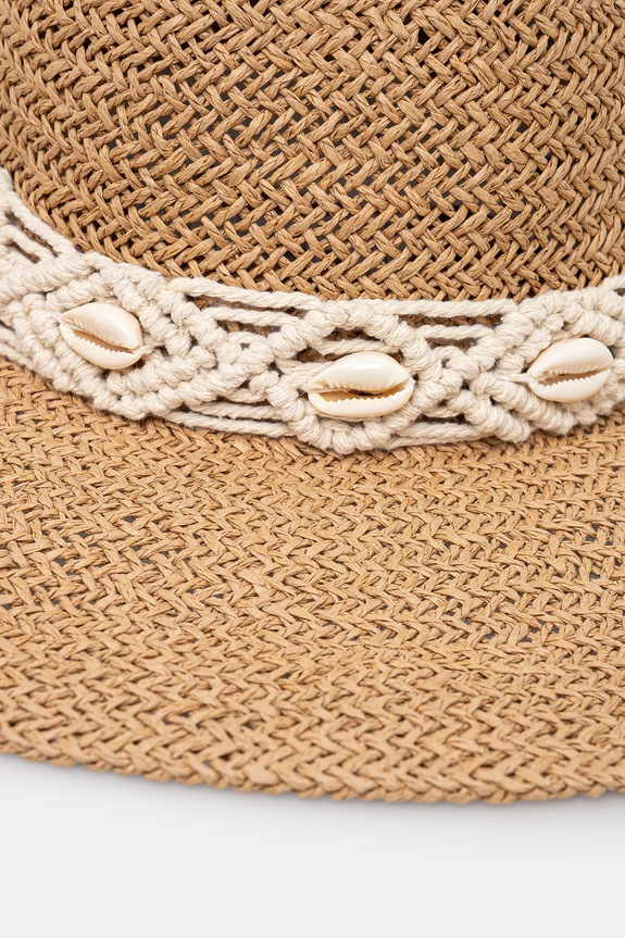 Akcesoria Kapelusz damski handmade pleciony kolor beżowy RS25-CAD709 beżowy