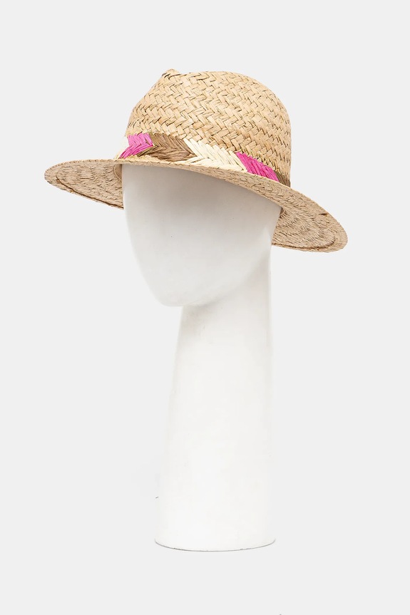 Kapelusz damski handmade pleciony kolor beżowy RS25-CAD907 beżowy RS25