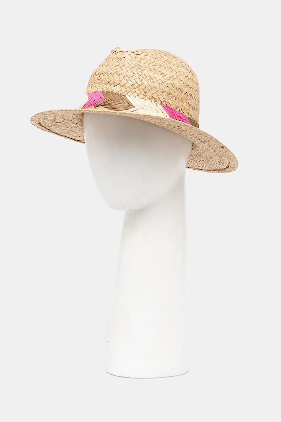 Kapelusz damski handmade pleciony kolor beżowy RS25-CAD907 beżowy RS25