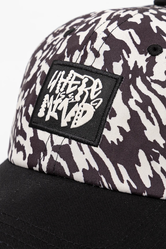 Czapka z daszkiem bawełniana damska z ozdobną naszywką kolor czarny RS25-CAD913 czarny RS25