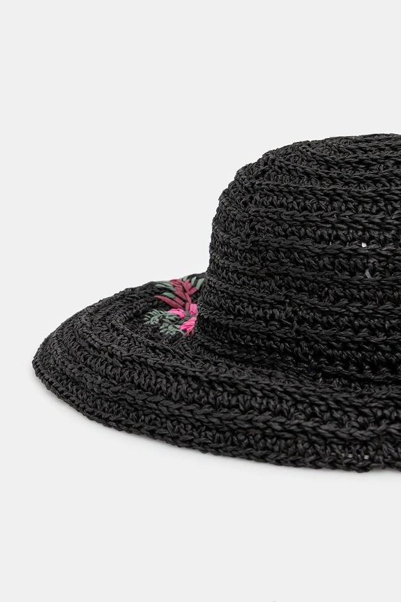 Akcesoria Kapelusz damski handmade pleciony kolor czarny RS25-CAD914 czarny