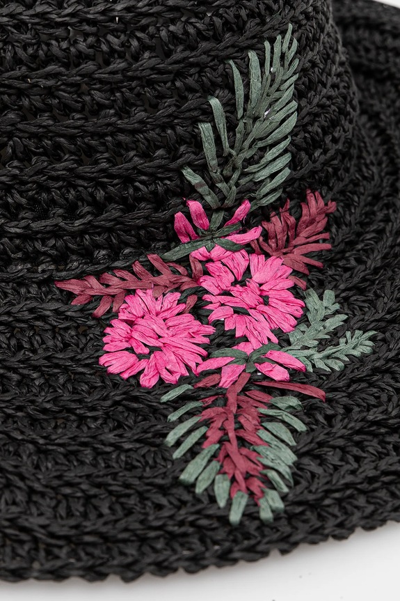 Kapelusz damski handmade pleciony kolor czarny czarny RS25-CAD914