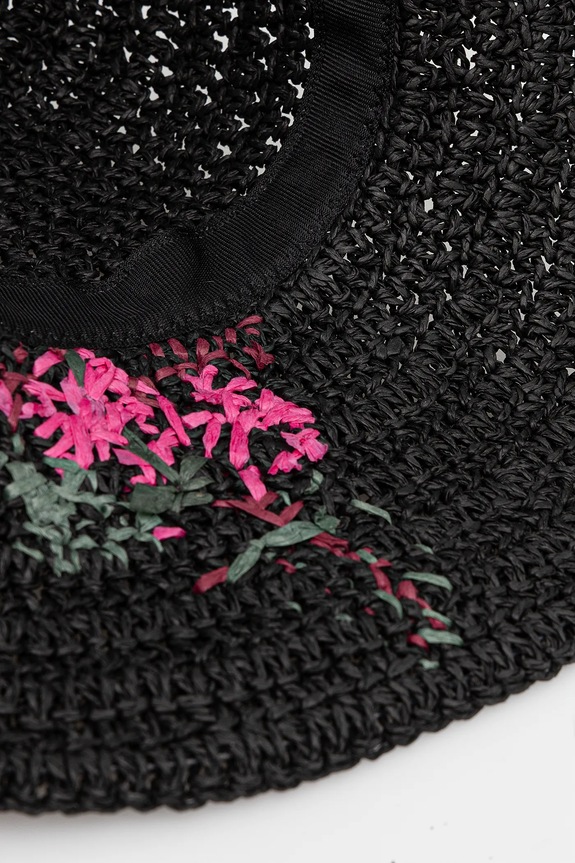 Kapelusz damski handmade pleciony kolor czarny RS25-CAD914 czarny