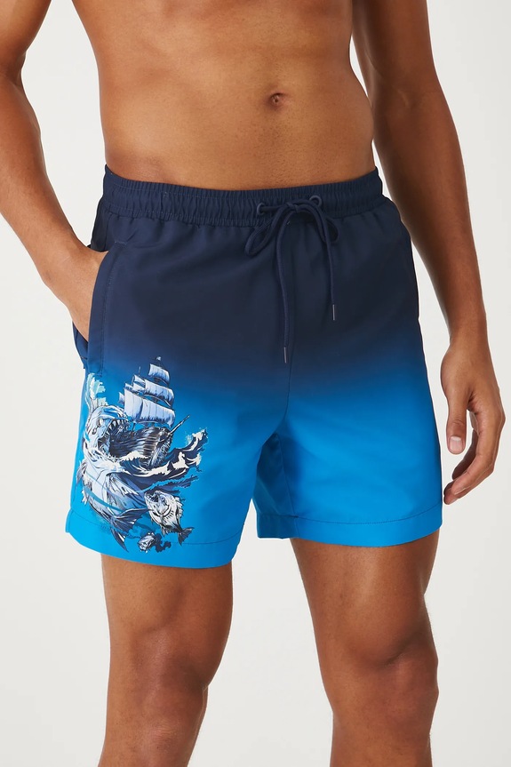 Szorty kąpielowe męskie z nadrukiem kolor multicolor multicolor RS25-ESMA04