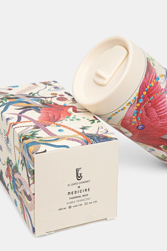 Kubek termiczny z kolekcji El Gato Chimney x Medicine kolor multicolor multicolor RS25-KBU851