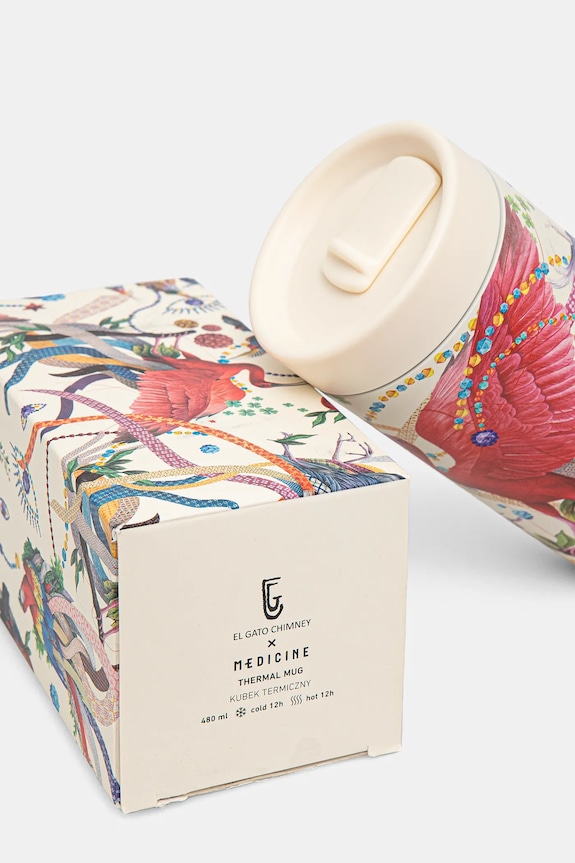 Kubek termiczny z kolekcji El Gato Chimney x Medicine kolor multicolor multicolor RS25-KBU851