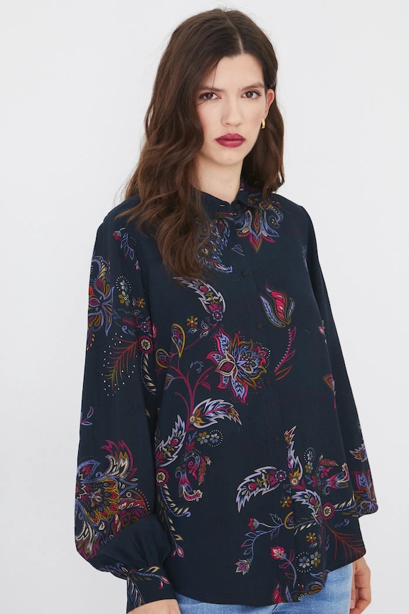 Koszula damska regular z wiskozy kolor czarny casual czarny RS25.KDD100