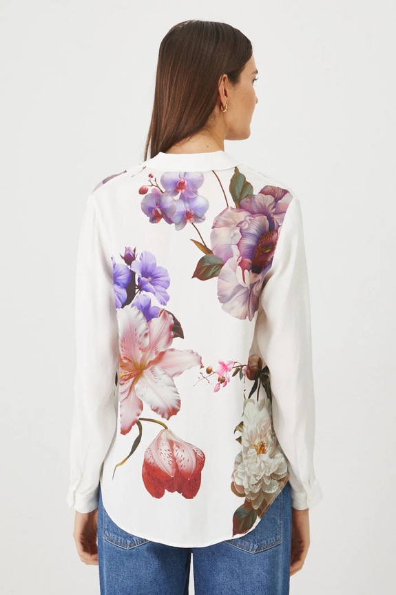 Odzież Koszula damska regular z nadrukiem kolor biały RS25-KDD302 biały