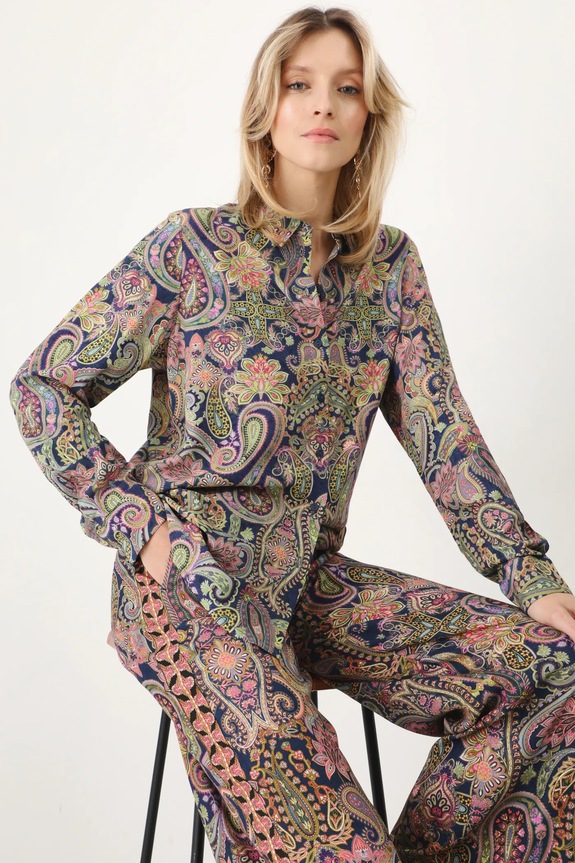 Koszula damska regular z wiskozy kolor multicolor casual multicolor RS25-KDD500
