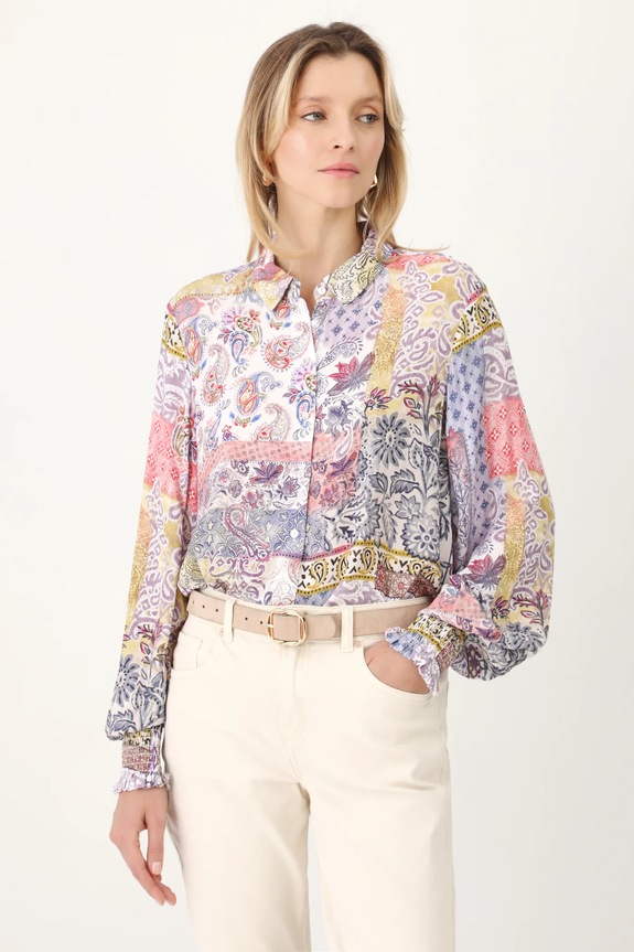 Košeľa dámska oversize vzorované viac farieb casual viacfarebná RS25.KDD501