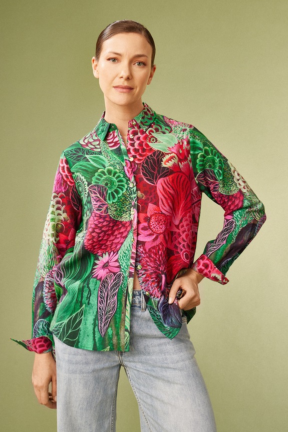 Koszula damska by Justyna Stoszek – Forest Forever, Sense of Values kolor multicolor wzorzyste multicolor RS25.KDD650