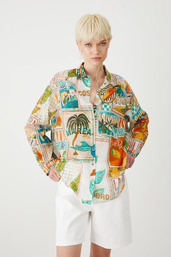 Bombažna srajca Medicine pisana RS25-KDDB02